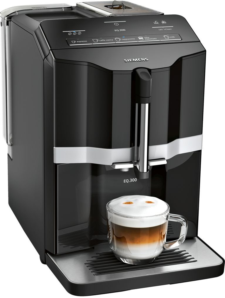 Siemens TI351209RW Café de l'espresso Superautomatic, Eq.300, 1300 W, 1,4 litres, Plastique, Noir Emballage Détérioré