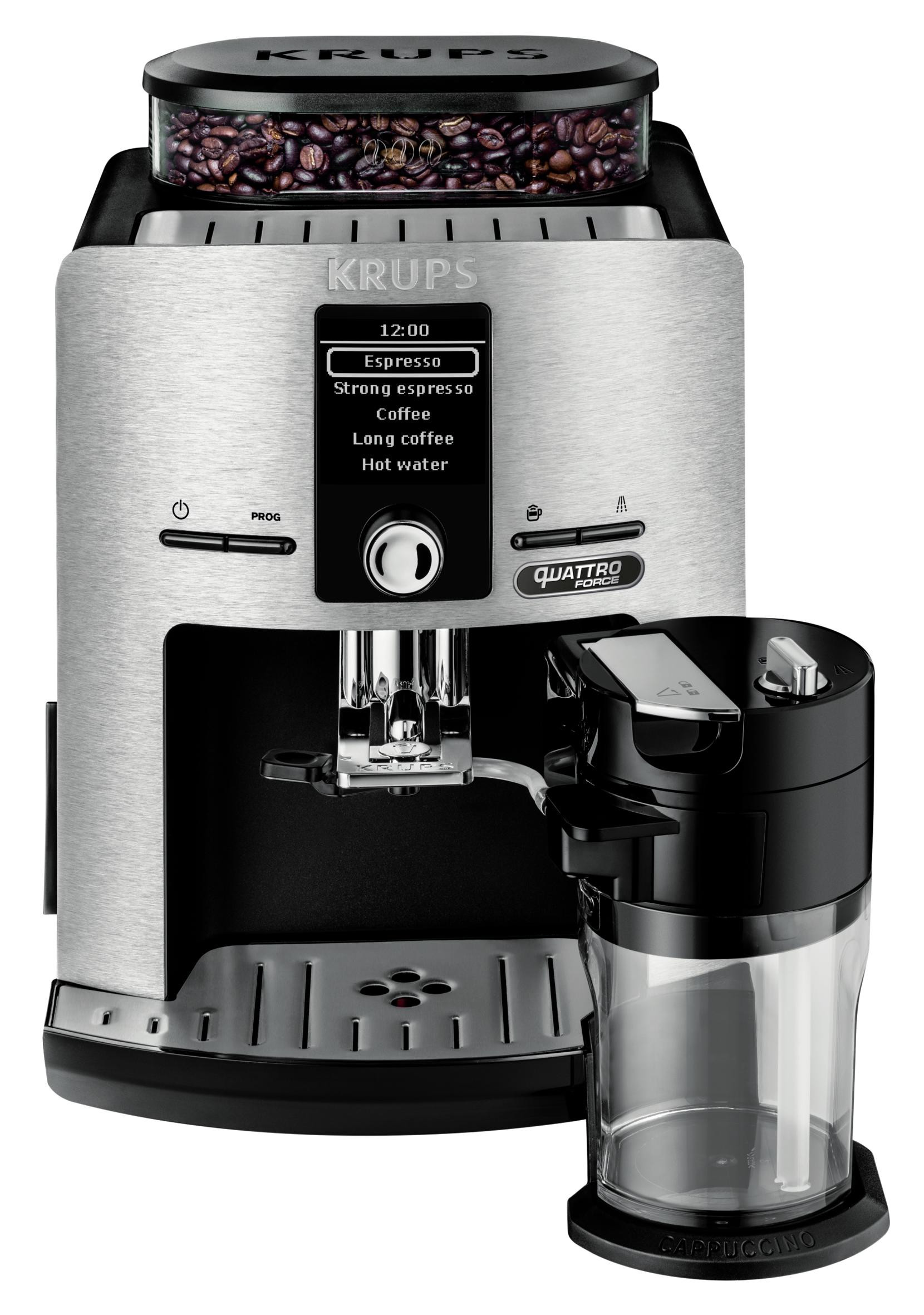 Krups EA82FD10 Machine à café Espresso Die Cast Quattro Force Argent